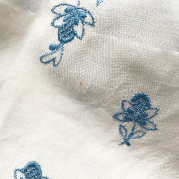Vintage blue embroidered collar dress fits 5/6T - Picture 9 of 11
